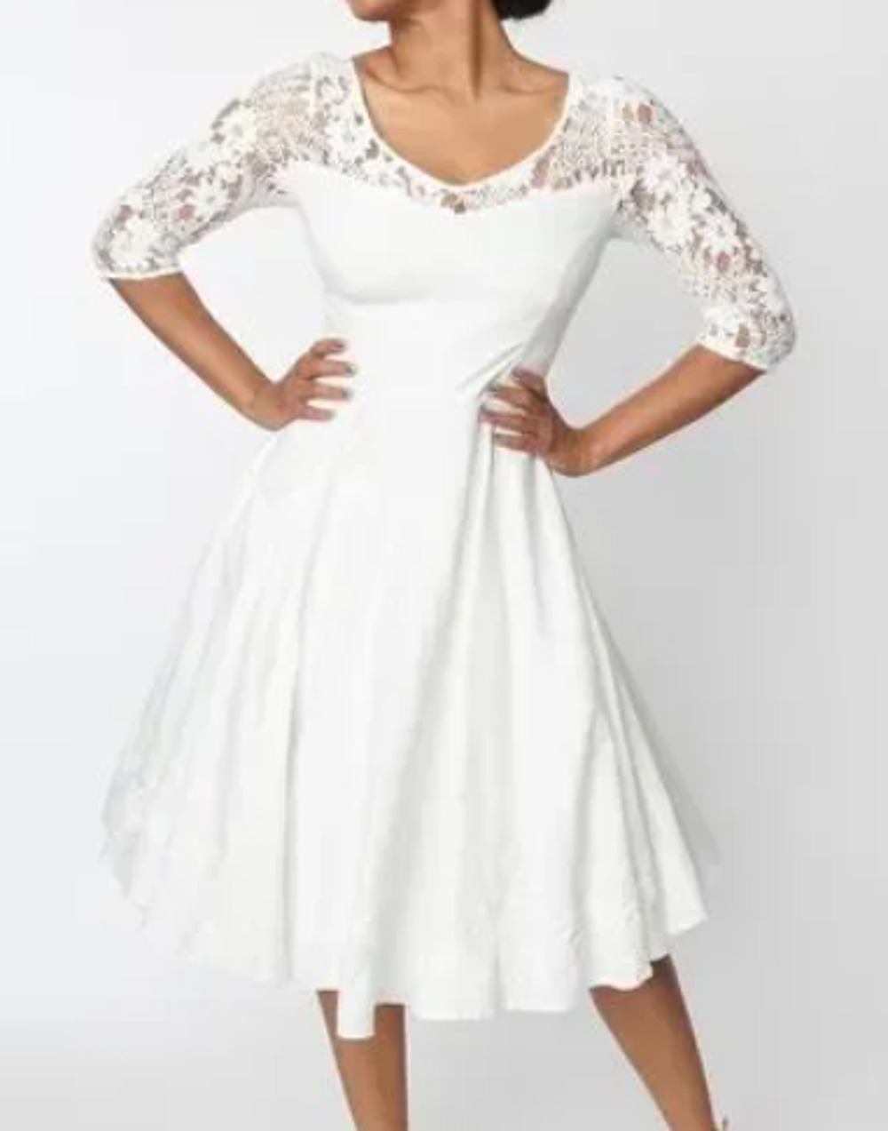 TIMELESS LONDON Unique Vintage 6 S White 1950s Swing Lace Bridal dress NWT B28
